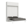 Lit escamotable double avec placard basculant blanc Kentaro Vente