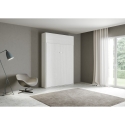 Lit escamotable double avec placard basculant blanc Kentaro Offre