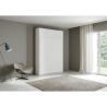 Lit escamotable double avec placard basculant blanc Kentaro Offre