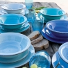 Service de table 18 pièces en grès peint à la main pour 6 personnes Baita Acqua Ocean Vente