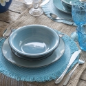 Service de table 18 pièces en grès peint à la main pour 6 personnes Baita Acqua Ocean Prix