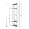 Lit escamotable double avec colonne 140x190 Kentaro Réductions