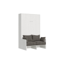 Lit escamotable français 140x190 cm avec canapé rembourré Sofà Kentaro Vente