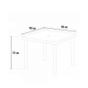 Table carrée beige + 4 chaises colorées Poly rotin synthétique Elegance 