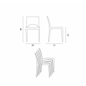 Table carrée beige + 4 chaises colorées Poly rotin synthétique Elegance 