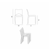 Table carrée beige + 4 chaises colorées Poly rotin synthétique Elegance 