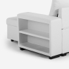 Canapé convertible 3 places avec méridienne et rangement USB-C bibliothèque Civis 