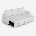 Canapé convertible 3 places avec méridienne et rangement USB-C bibliothèque Civis 
