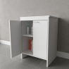 Meuble de salle de bain buanderie blanc en PVC avec 2 portes FB9002K Negari Vente