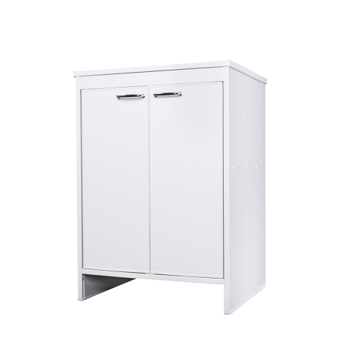 Meuble de salle de bain buanderie blanc en PVC avec 2 portes FB9002K Negari Promotion