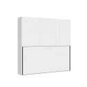 Lit escamotable mural simple avec armoire blanche Kando D Offre
