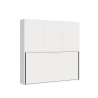 Lit escamotable mural simple avec armoire blanche Kando D Offre