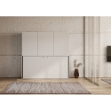 Lit escamotable mural simple avec armoire blanche Kando D Remises
