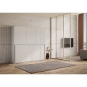Lit escamotable mural simple avec armoire blanche Kando D Choix