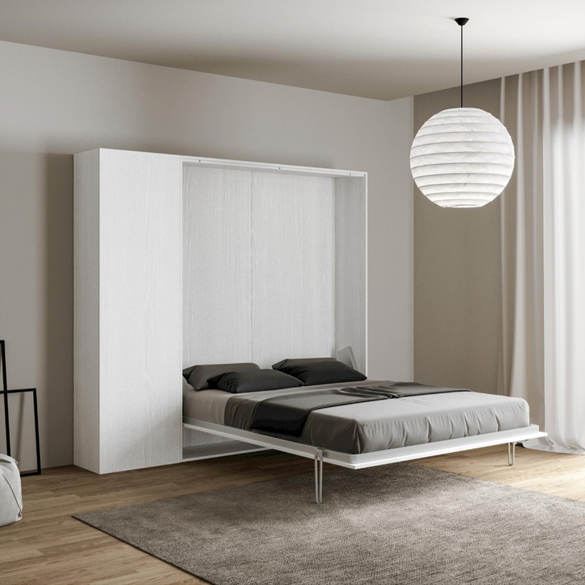 Lit escamotable double avec colonne 140x190 Kentaro