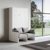 Lit escamotable français 140x190 cm avec canapé rembourré Sofà Kentaro Promotion