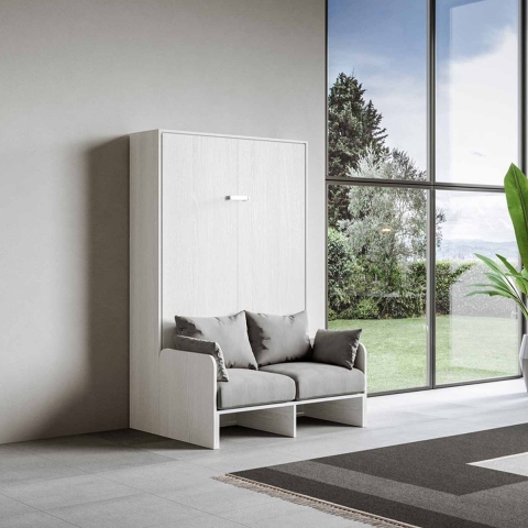 Lit escamotable une place et demie 120x190cm avec canapé Sofà Kentaro Promotion
