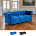 Canapé Chesterfield en velours 3 places style classique vintage Norwich Promotion