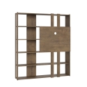 Bibliothèque avec porte-TV 6 étagères design moderne 178x36x204 Kato L Réductions