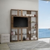 Bibliothèque avec porte-TV 6 étagères design moderne 178x36x204 Kato L Vente