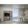 Bibliothèque avec porte-TV 6 étagères design moderne 178x36x204 Kato L Caractéristiques