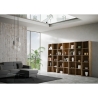 Bibliothèque murale salon design moderne avec compartiments en bois noyer Trek 7 Offre