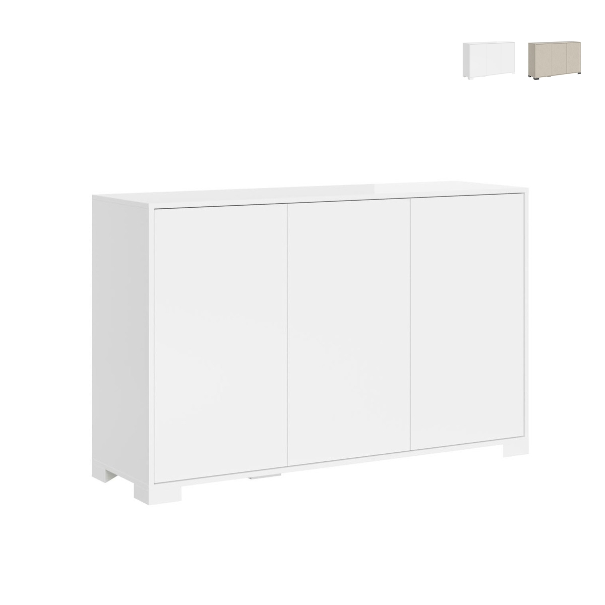 Buffet moderne 3 portes pour salon cuisine 130x40x83 Lumina