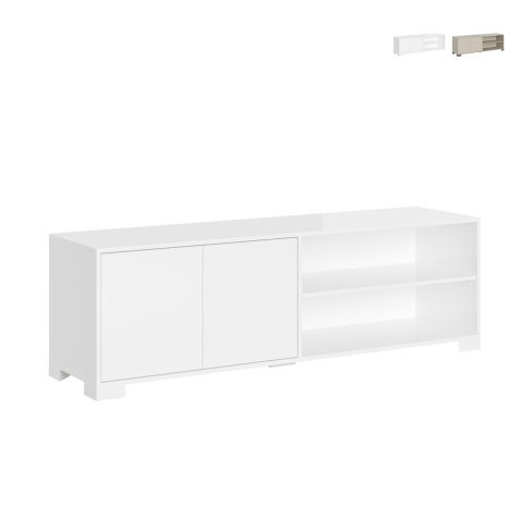 Meuble TV design moderne avec niche ouverte et étagères 150x40x40 Lumina Promotion