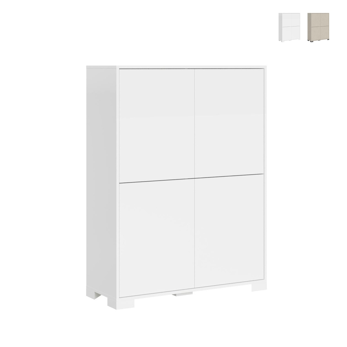 Buffet haut 4 portes pour salon cuisine gain de place 90x35x120 Lumina