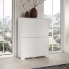 Buffet haut 4 portes pour salon cuisine gain de place 90x35x120 Lumina Vente
