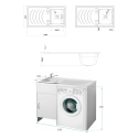 Meuble lave-linge avec vasque réversible et 1 porte 9008K Negrari Vente