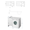 Meuble lave-linge avec vasque réversible et 1 porte 9008K Negrari Vente