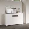 Buffet 3 portes design moderne avec verre fumé 130x40x81 Riflesso Vente