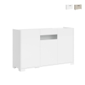 Buffet 3 portes design moderne avec verre fumé 130x40x81 Riflesso Promotion