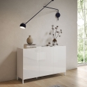 Buffet 3 portes minimaliste salon salle à manger entrée 130x40x84 Solaria Vente
