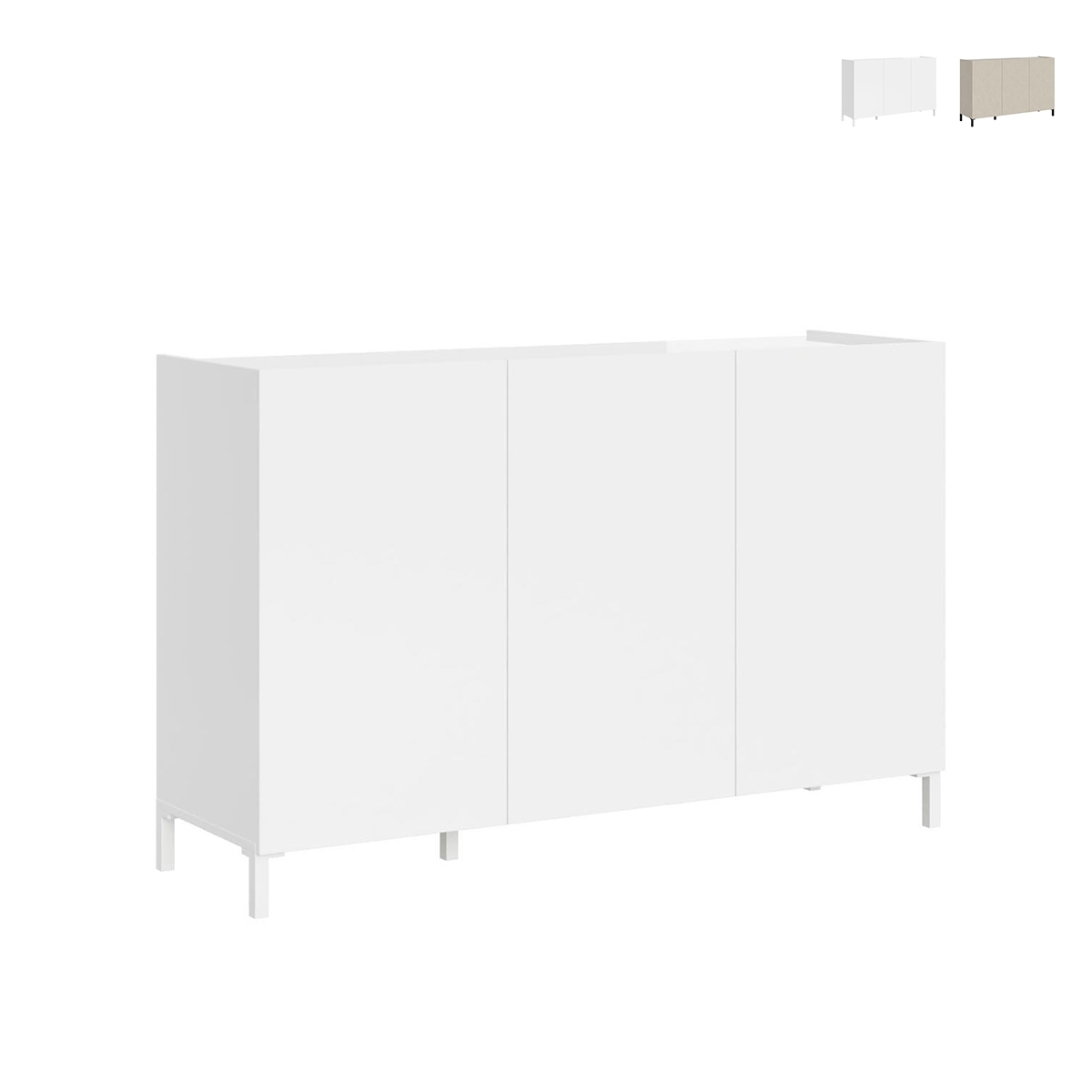 Buffet 3 portes minimaliste salon salle à manger entrée 130x40x84 Solaria