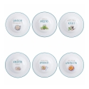 Ensemble de 6 assiettes creuses en porcelaine design décorations assorties Le Travisate Promotion