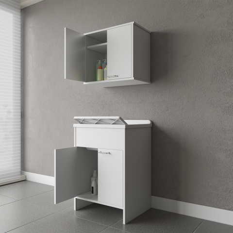 Ensemble buanderie avec armoire et meuble mural à 2 portes COMP 2 Negrari Promotion