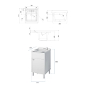 Ensemble meuble de salle de bain avec lavabo, porte et miroir 60x45cm Negrari COMP 3 Remises