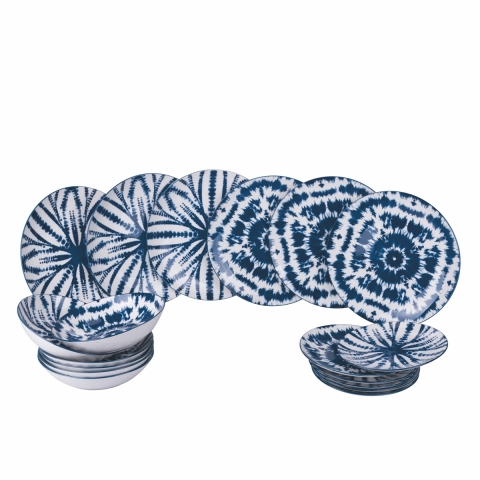 Service de vaisselle 18 pièces style japonais oriental The Blue Promotion