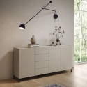 Buffet 3 portes et 4 tiroirs design minimaliste moderne 174x40x84 Solaria Vente