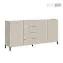 Buffet 3 portes et 4 tiroirs design minimaliste moderne 174x40x84 Solaria Promotion