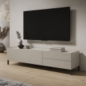 Meuble TV minimaliste 1 niche et 2 tiroirs salon living 160x42x40 Solaria Vente