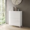 Buffet haut gain de place 4 portes design minimaliste moderne 90x35x110 Solaria Vente