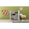 Buffet haut gain de place 4 portes design minimaliste moderne 90x35x110 Solaria Choix