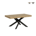 Table extensible pieds croisés design contemporain 90×160-264 Volantis Offre