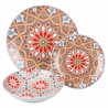 Service de table 18 pièces en porcelaine, assiettes décorées style exotique Casablanca Vente