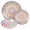 Service de table 18 pièces en porcelaine, assiettes décorées style exotique Casablanca Offre