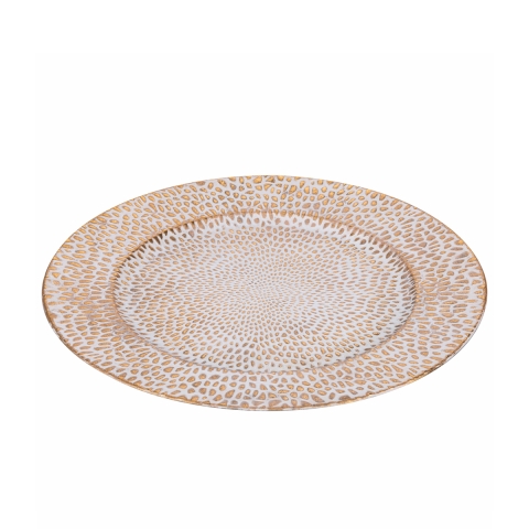 Set de 6 sous-assiettes 33 cm décor élégance or et blanc Drop Promotion