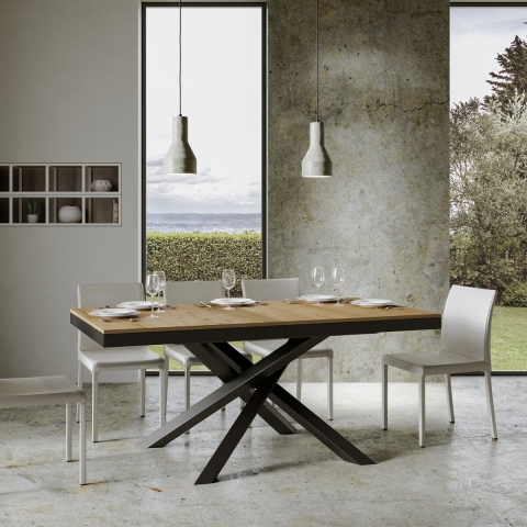 Table extensible design moderne industriel 90×160-420 Volantis Evolution Promotion